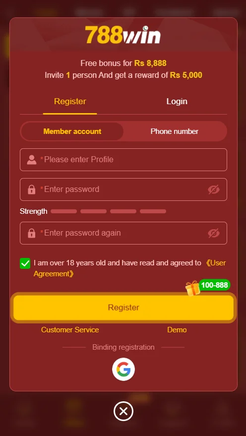 788win Game Register
